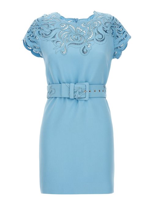 Viscose blend dress with lace detail