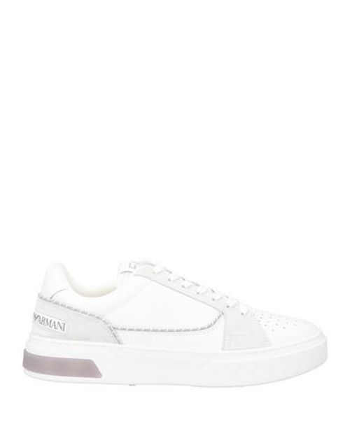 Ea7 Man Sneakers White Size 11 Cow leather, Polyamide, Polyester, Polyurethane coated