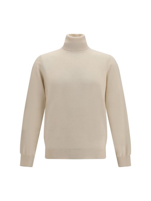 Cashmere Turtleneck Sweater — Beige
