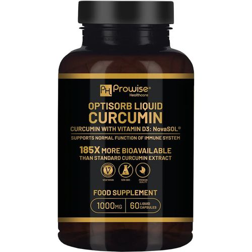Optisorb Liquid Curcumin with Vitamin D - 60 Capsules | Suitable For Vegetarians | Made In UK