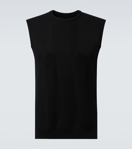 Ribbed-knit virgin wool tank top
