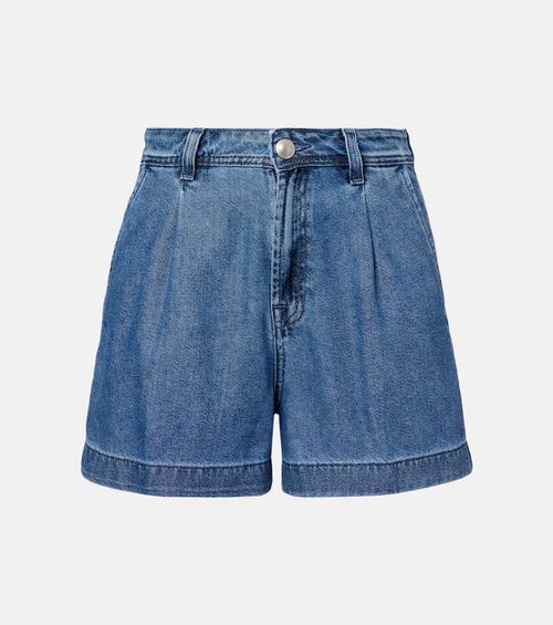 Hilo pleated denim shorts