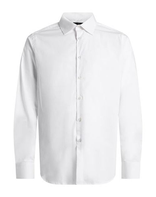 Man Shirt White Size 17 Cotton, Elastane