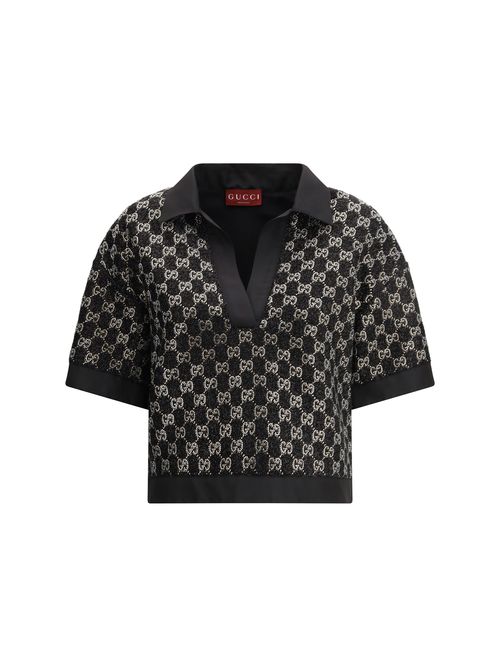 GG Lamé Tweed Blouse — Black