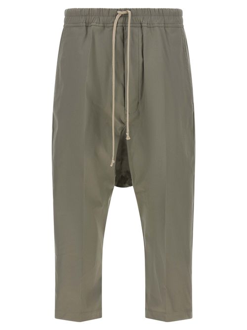 Drawstring Cropped Trousers — Sage Green
