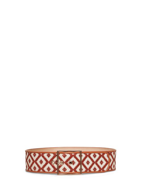 | Tan raffia-effect fabric MXAPALATO wide belt |  | M