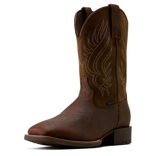 Men's Sport Riggs Waterproof Wide Square Toe Western Boots in Copper Kettle Espresso Tan, D Medium Width, Size 7, by