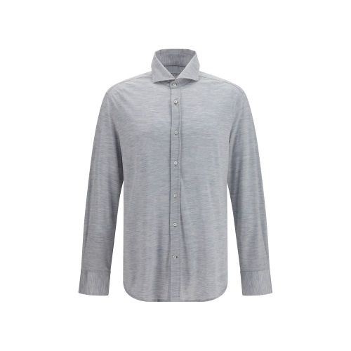 Silk and Cotton Jersey Shirt — Gray