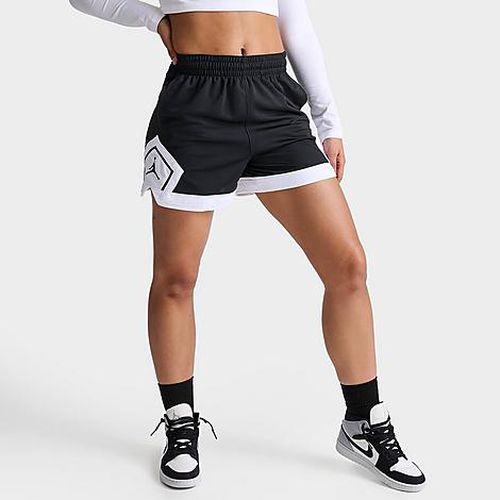 Women's Sport 4-Inch Diamond Basketball Shorts in BLACK/White