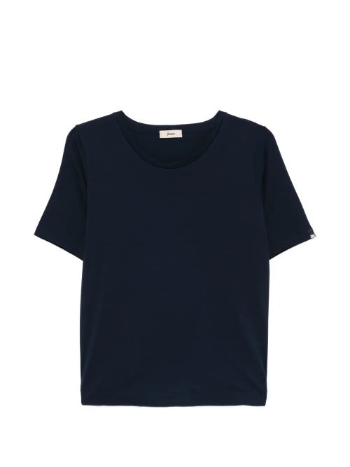 Cotton Round-Neck T-Shirt — Navy