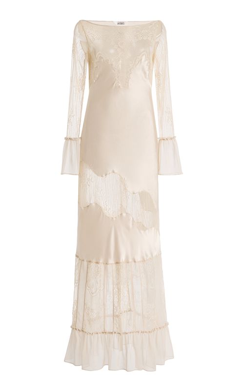 Erica Lace-Inset Silk Maxi Dress - Moda Operandi