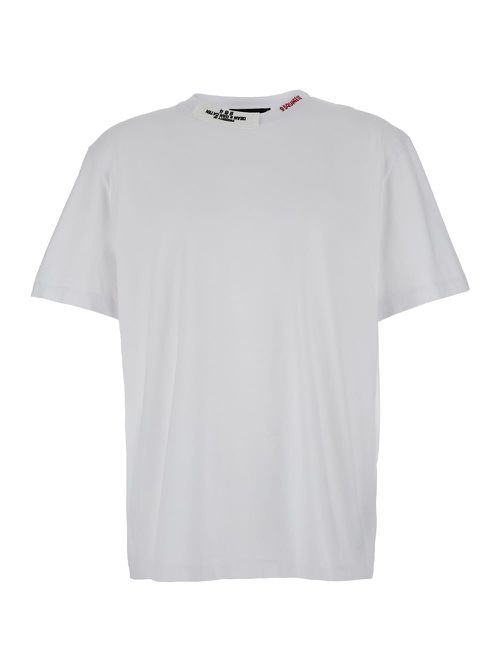 White Crewneck T-shirt In Cotton Man