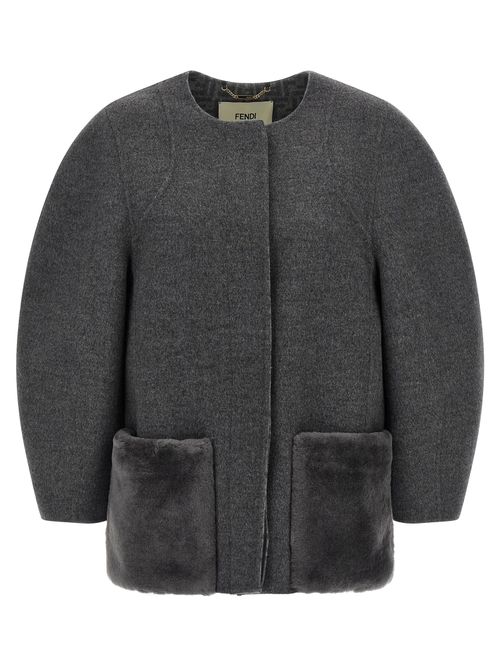Virgin Wool Cocoon Coat — Gray
