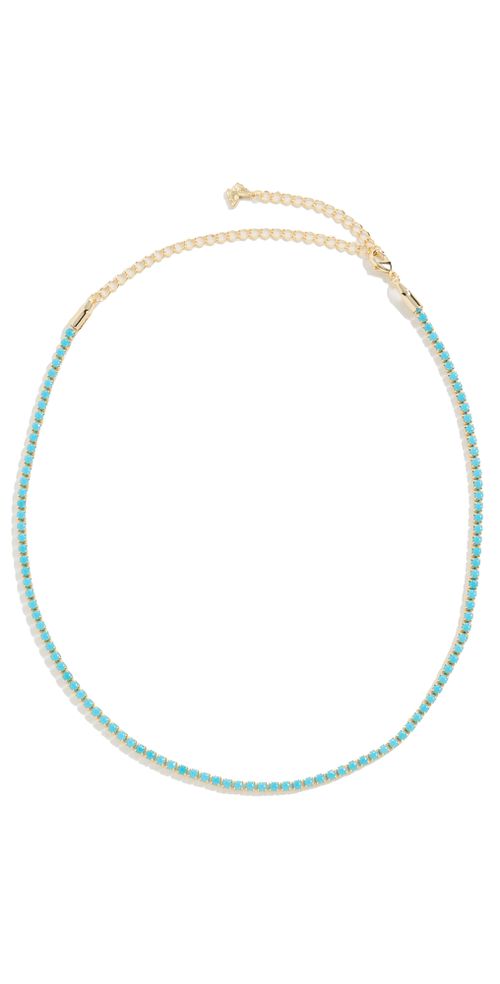 Colored CZ All Around Tennis Choker Turquoise One Size