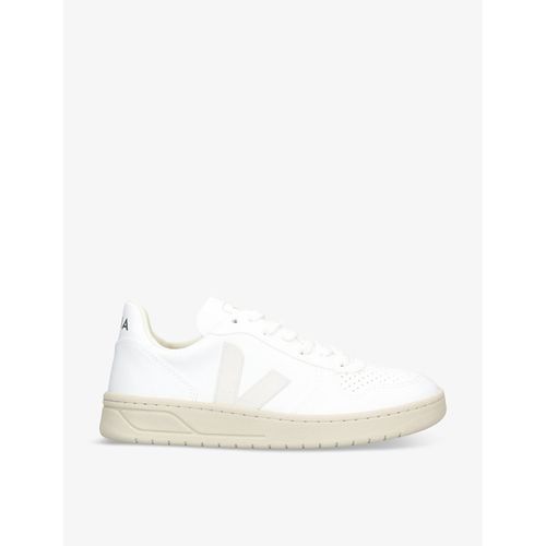 Womens White V-10 Logo-embroidered Vegan-leather Low-top Trainers