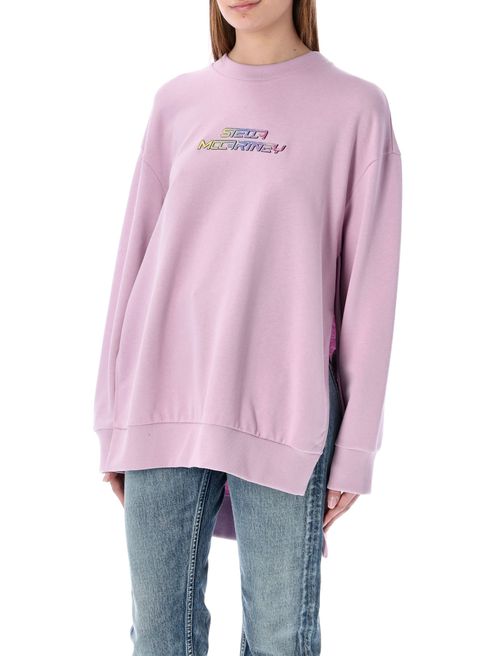 Logo-print side slit sweatshirt