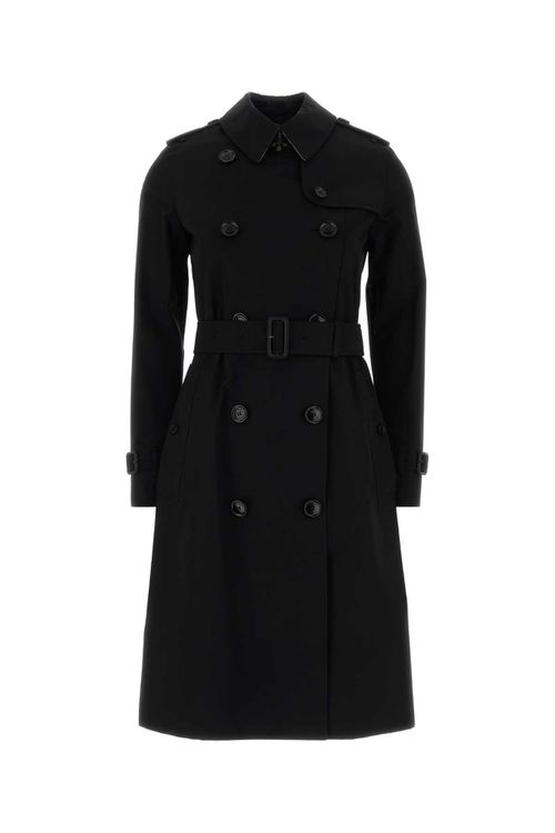 Black Gabardine Trench Coat