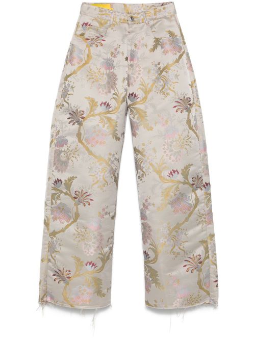 Brocade-jacquard trousers - Neutrals