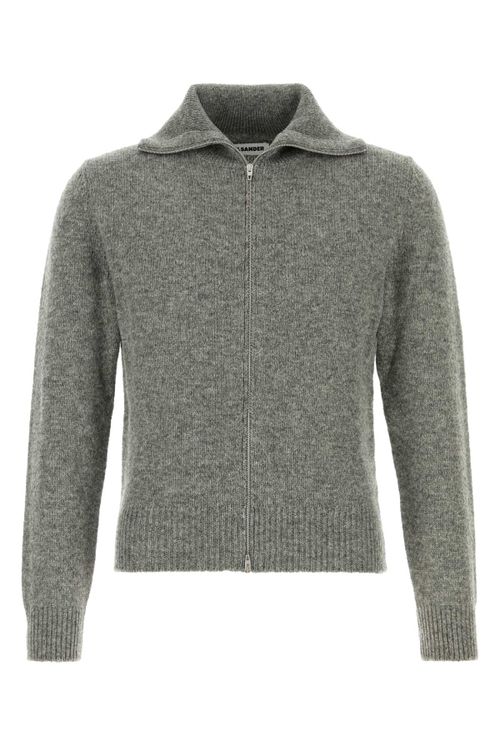 Grey Wool Blend Cardigan