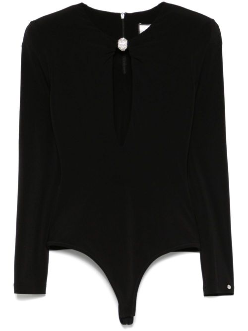 Crystal-embellished bodysuit - BLACK