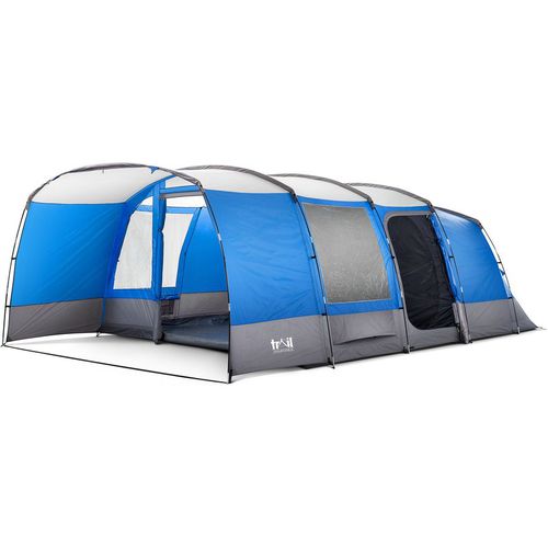 6 Man Tunnel Tent Family Camping Festival 5000mm Waterproof UV Dark Zone Bedroom
