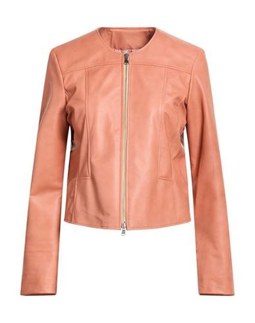 Woman Jacket Salmon pink Size XL Leather