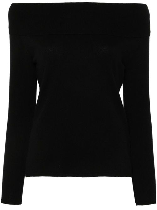 Allude Off-shoulder trui - Zwart