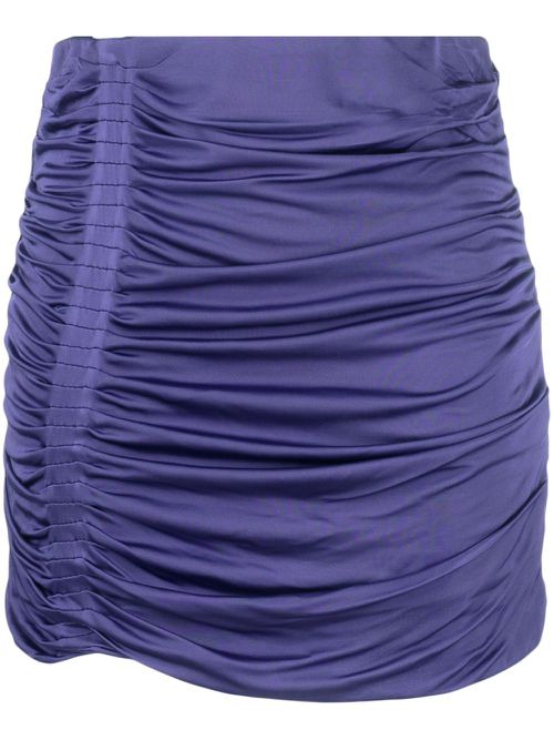 High-waist ruched miniskirt - Purple