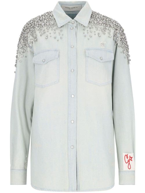 Crystal-embellished shirt - Blue