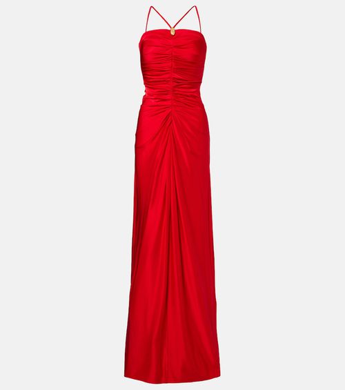Oggetti ruched halterneck bustier gown