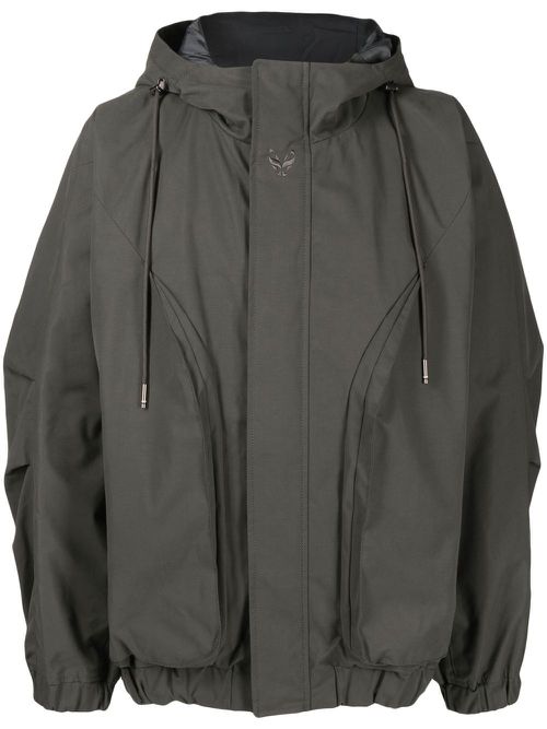 Hooded long-sleeve windbreaker - Grey