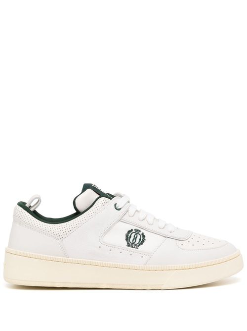 Logo-embroidered panelled sneakers - White