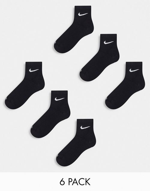 Training Everyday Cushioned Plus 6 pack ankle sock in black