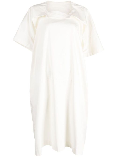 Pepper folded-collar dress - White