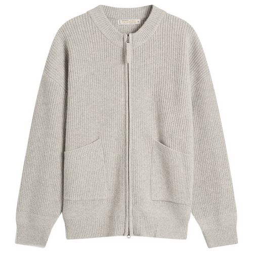 Men's Wool Deck Zip Cardigan Light Gray