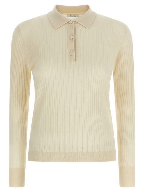 Stretch Cashmere and Silk Polo Shirt — White