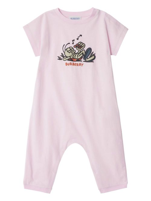 Ladybug-print romper - White