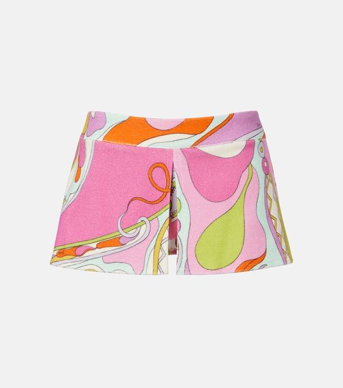 Orchidee cotton-blend terry skort