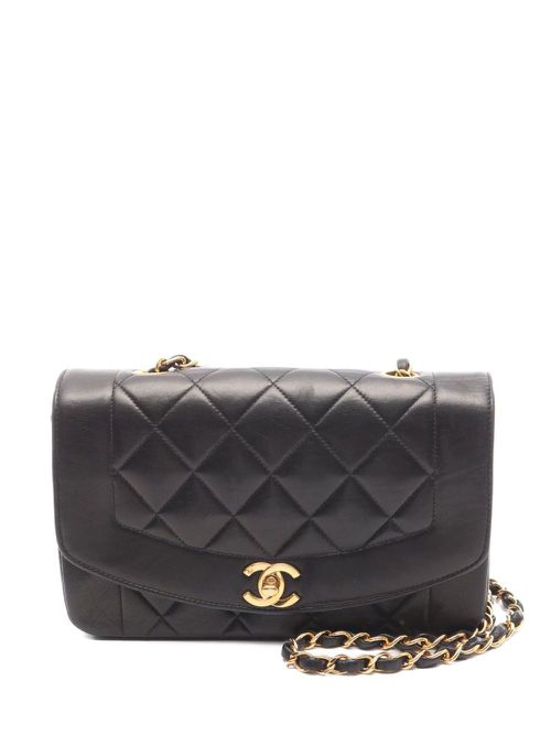 1994-1996 Matelasse Diana Flap shoulder bag - Black
