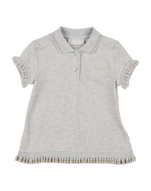 Kid Girl Polo shirt Grey Size 10 Cotton, Polyester, Polyamide
