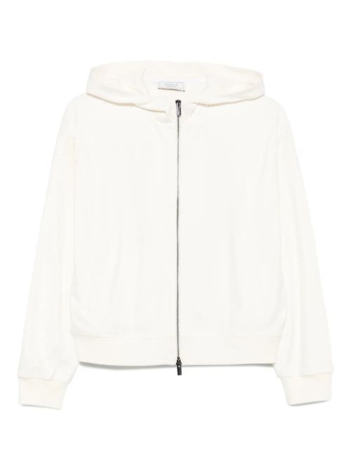 Zip-Fastening Hoodie — Beige