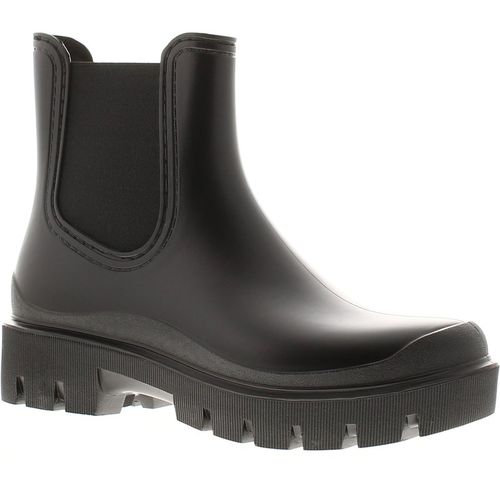 Wynsors Womens Chunky Ankle Wellies Stamp Slip On black