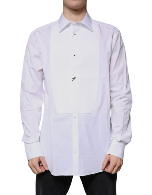 Bib Cotton Poplin Shirt — White