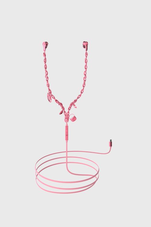 Wired Earbuds and charms pink - Earbuds - Unisex - Pink