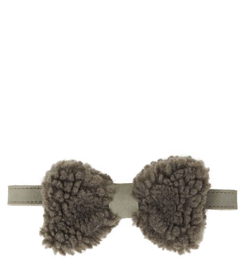 Furro leather-trimmed teddy bow tie