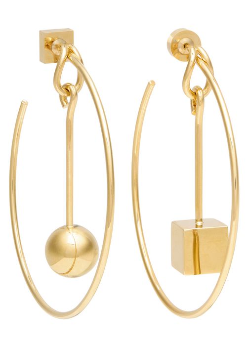 Les Créoles Nodo Mismatched Hoop Earrings - Gold