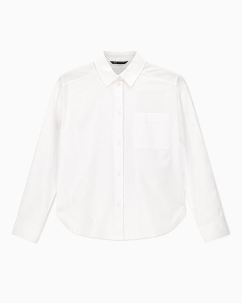 Cropped cotton oxford shirt