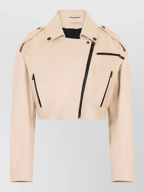 The Mannei - short leather jacket cropped silhouette