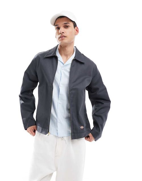 Unlined eisenhower jacket in dark grey