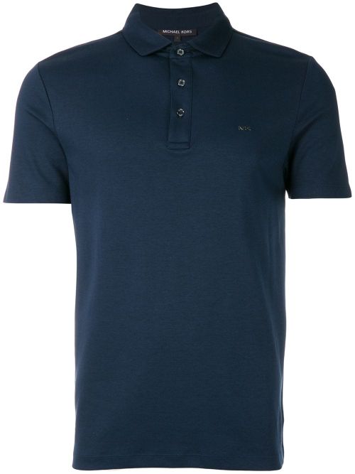 Short Sleeve Button Closure Logo Polo for Men